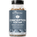 Conception For Him - Vitaminas de fertilidad, – zinc, folato, píldoras Ashwagandha – 60 cápsulas