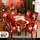 SET NAVIDEÑO DE COMEDOR – 6 FUNDAS PARA SILLAS + MANTEL