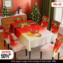 SET NAVIDEÑO DE COMEDOR – 6 FUNDAS PARA SILLAS + MANTEL
