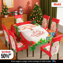 SET NAVIDEÑO DE COMEDOR – 6 FUNDAS PARA SILLAS + MANTEL