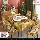SET NAVIDEÑO DE COMEDOR – 6 FUNDAS PARA SILLAS + MANTEL